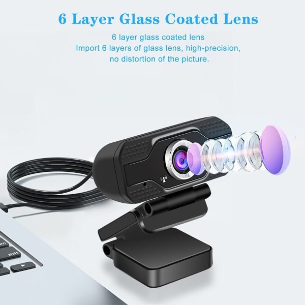 Webcam, USB Webcam With Microphone, 1080P HD Video Webcam, Streaming Computer Web Camera With 120° Vertically Rotation And 90° Wide View Angle, USB Computer Webcam For PC Laptop Desktop Video Calling