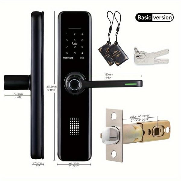 Home Electronic Digital Biometric Fingerprint Door Lock Keyless Entry Door Lock with App and Keypad, Smart Door Lock, Front Door Locks