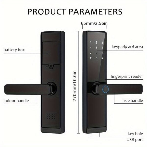 Smart Fingerprint Door Lock Keyless Entry Door Lock For Home Hotel Office Airbnb Wireless Digital Electric Door Lock