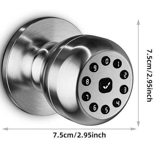S10M Keypad Smart Door Knob, Smart Lock With Keypad Smart Door Lock Digital Door Lock With Keypad For Indoors Bedrooms, Apartments-Battery Included