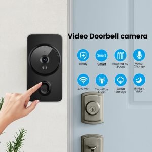 1pc Smart Wireless Doorbell, Smart 2.4G WIFI Video Doorbell, Tuya APP Smart System Control, Two-way Intercom, Night Vision Function, Video Conversation, Family Helper (delivered Without Battery)