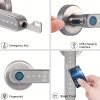 Smart Door Knob, Fingerprint Door Lock Smart Lock Biometric Door Lock Fingerprint, NO APP, Black And Silvery, Great For Bedrooms, Cloakroom, Apartments Offices, Hotels