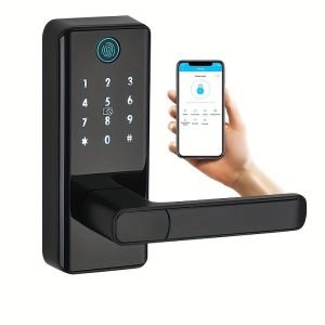 Touch Screen Half Panel Lock TTLOCK-TH04T 5-in-1 Keyless Entry Door Locks, Smart Door Lock Fingerprint Door Lock Keypad Door Lock