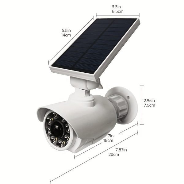 Solar Light Pseudo Safety Camera, Simulating CCTV Monitoring System, With LED PIR Motion Sensor Detection Light, Suitable For Indoor And Outdoor Homes, Offices, Shops, And Garages