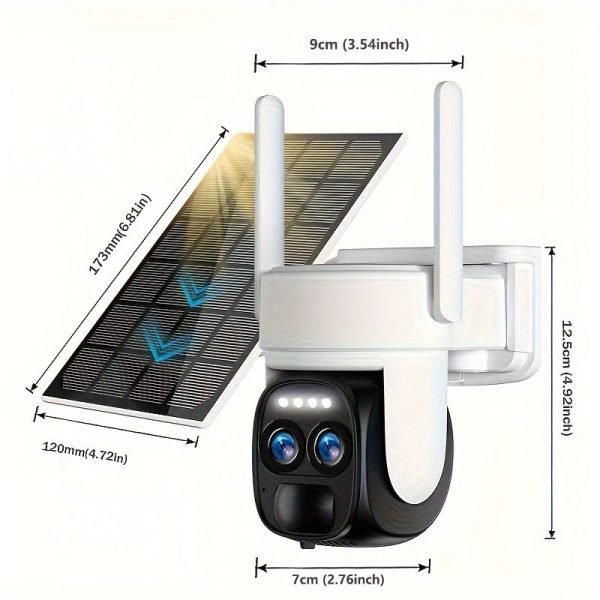 3G/4G LTE EU Cellular Security Camera Solar With SIM Card (Verizon AT&T T-Mobile), Wireless Outdoor No WiFi Security Camera, 2K HD PTZ Night Vision Motion Detection 2 Way Talk SD&Cloud Storage(Support Europe Coutries Only )