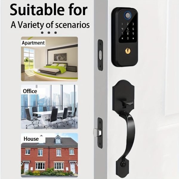 The Keyboard Lock With Handle And Intelligent Biometric Fingerprint Lock Is Suitable For Front Doors, Providing Keyless Entry. The Automatic Door Bolt Lock Is Suitable For Homes, Hotels, Apartments, And Offices.