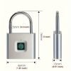 Mini Smart Fingerprint Padlock, Waterproof Security Door Lock, Antitheft Keyless USB Rechargeable Lock For Suitcase Luggage