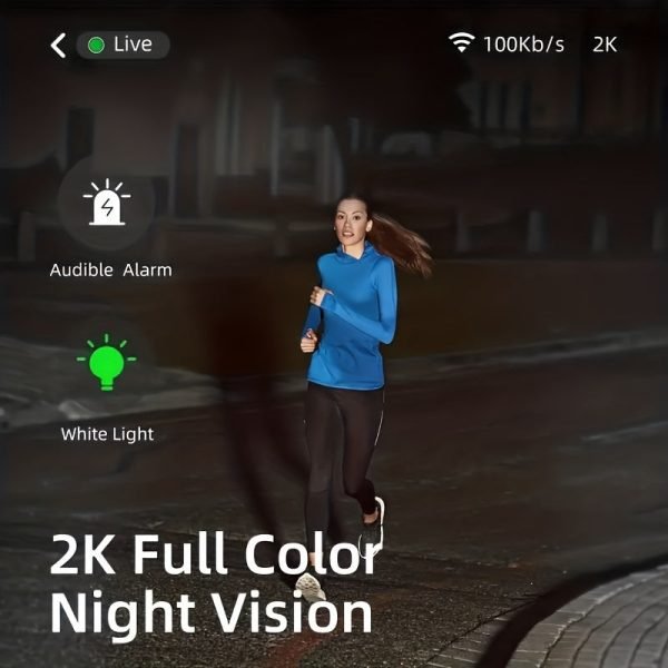 Outdoor Wireless Security Camera, 2K 5mp Video Resolution, 5200mAh Battery Powered CCTV Camera For Home Security, Cloud/SD(up To 256G), No Monthly Fee, AI Motion Detection, Spotlight, Color Night Vision, WiFi, Two-Way Audio