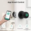 GHome Smart Fingerprint Door Lock with Keypad Door Knob, Biometric Door Smart Lock & App Control, Suitable for wooden or steel doors from 3.5-5.5 cm/ 1.38-2.17 inch, Interior Door Knob with Key Great for Bedroom, Apartments, Offices and Hotels, Uses 4 AAA